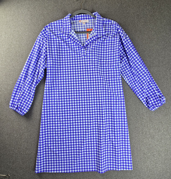 Jude Connally Dresses & Skirts - Jude Connally Shift Dress M Blue White Gingham Iris Florence Jude Cloth